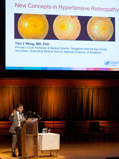 Visiting professor Dr Tien Wong presenting at the department's annual symposium